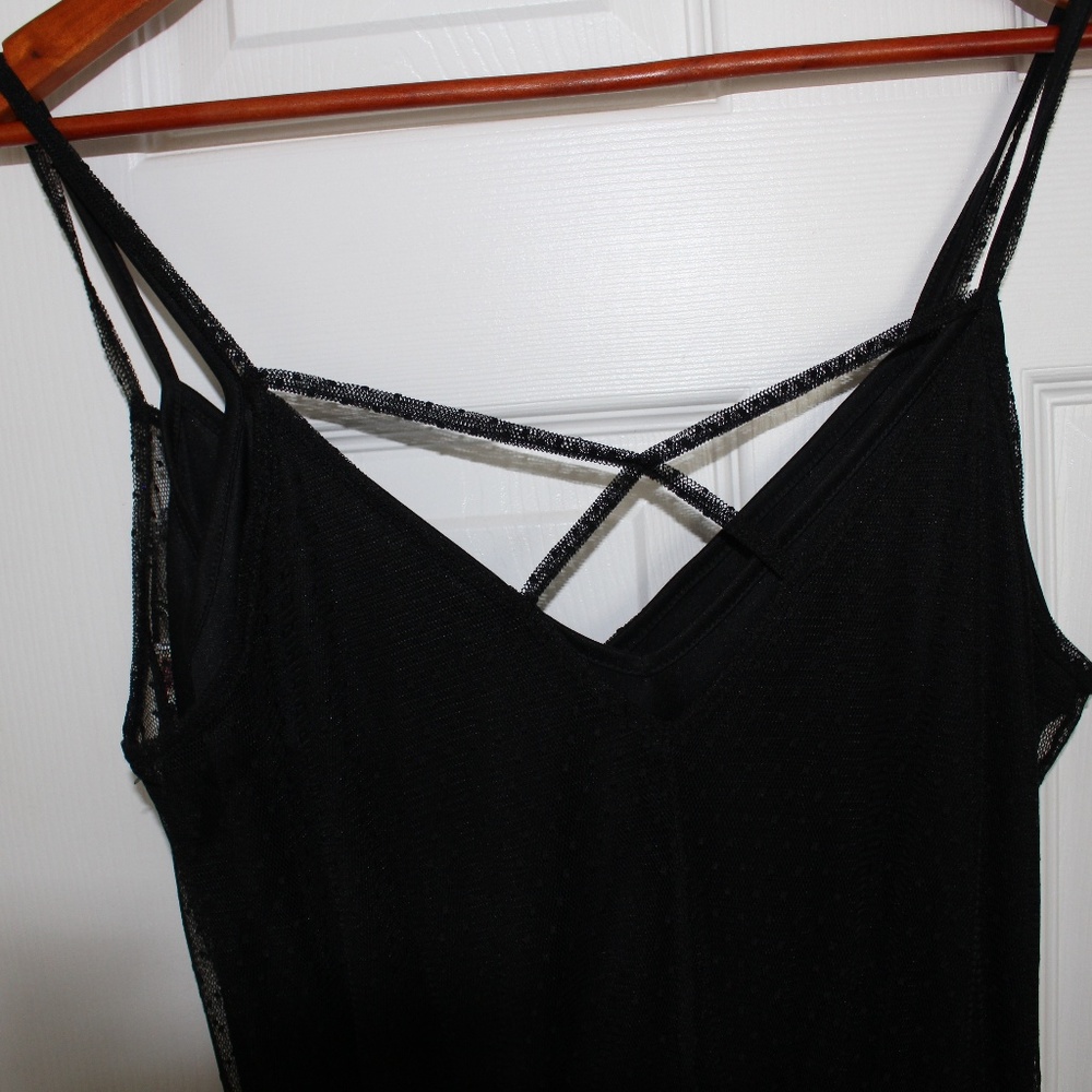 Black spaghetti strap sheer dress - Picture 2 of 3